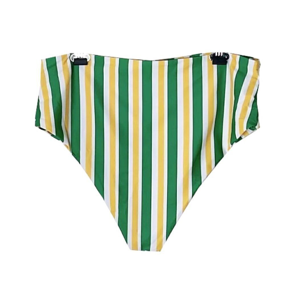 ❤️ ZAFUL Striped high waist Bikini Bottom Size 12